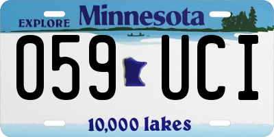 MN license plate 059UCI