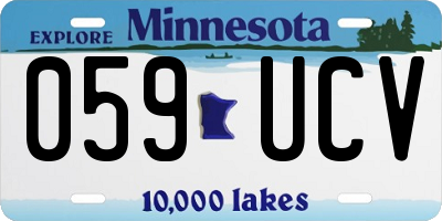 MN license plate 059UCV