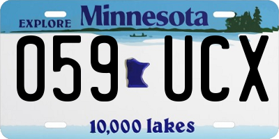 MN license plate 059UCX