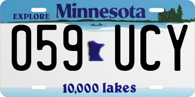 MN license plate 059UCY