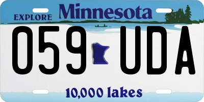 MN license plate 059UDA