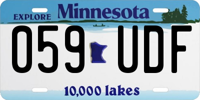 MN license plate 059UDF
