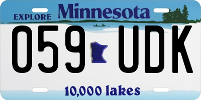MN license plate 059UDK