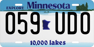 MN license plate 059UDO