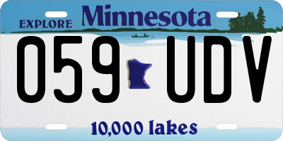 MN license plate 059UDV