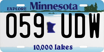 MN license plate 059UDW