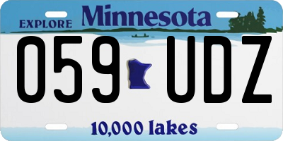 MN license plate 059UDZ