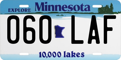 MN license plate 060LAF