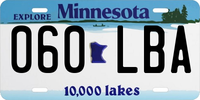 MN license plate 060LBA