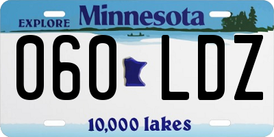 MN license plate 060LDZ