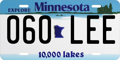 MN license plate 060LEE