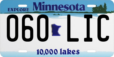 MN license plate 060LIC