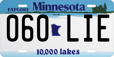 MN license plate 060LIE