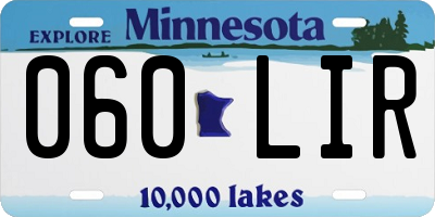 MN license plate 060LIR