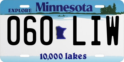 MN license plate 060LIW
