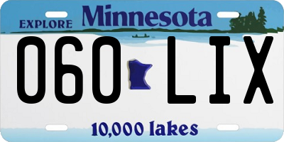 MN license plate 060LIX