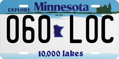 MN license plate 060LOC