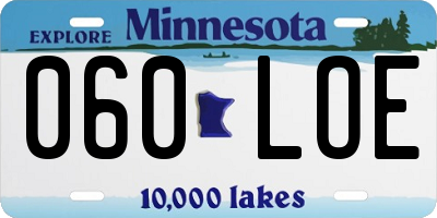 MN license plate 060LOE
