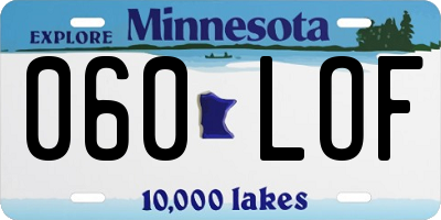 MN license plate 060LOF
