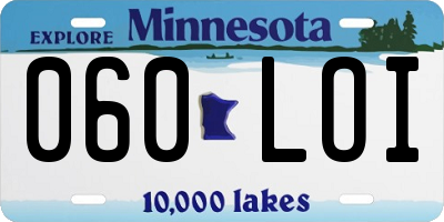 MN license plate 060LOI
