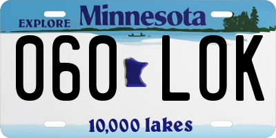 MN license plate 060LOK