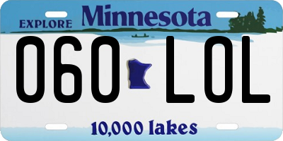 MN license plate 060LOL