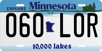 MN license plate 060LOR