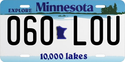 MN license plate 060LOU