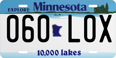 MN license plate 060LOX