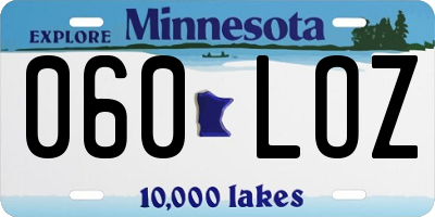 MN license plate 060LOZ