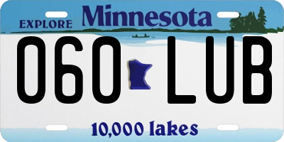 MN license plate 060LUB