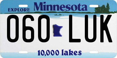 MN license plate 060LUK