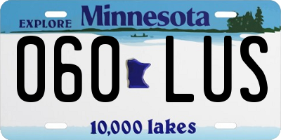 MN license plate 060LUS