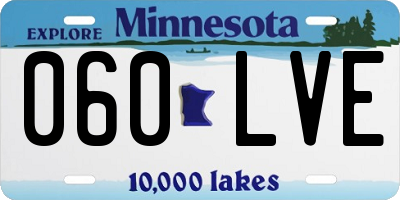 MN license plate 060LVE