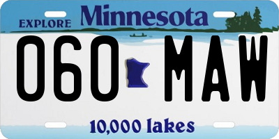 MN license plate 060MAW
