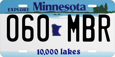 MN license plate 060MBR