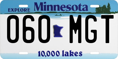 MN license plate 060MGT