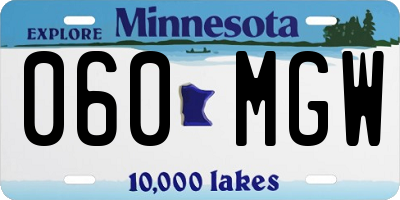 MN license plate 060MGW