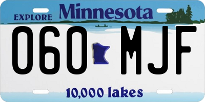 MN license plate 060MJF