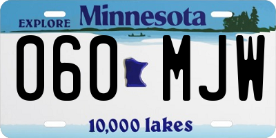 MN license plate 060MJW