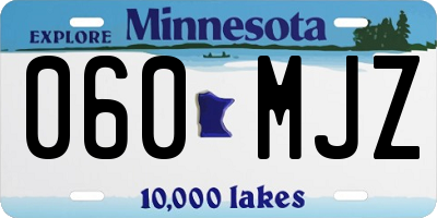 MN license plate 060MJZ