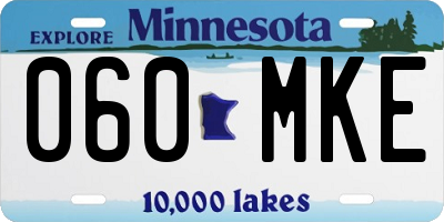MN license plate 060MKE