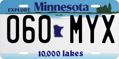 MN license plate 060MYX