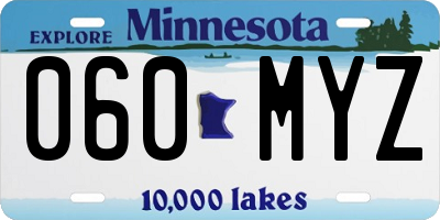 MN license plate 060MYZ