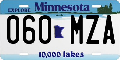MN license plate 060MZA