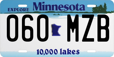 MN license plate 060MZB