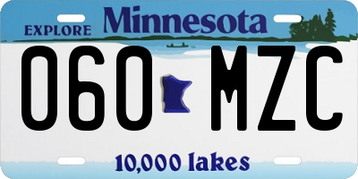 MN license plate 060MZC