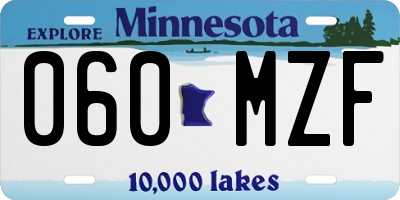 MN license plate 060MZF