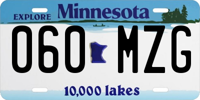 MN license plate 060MZG