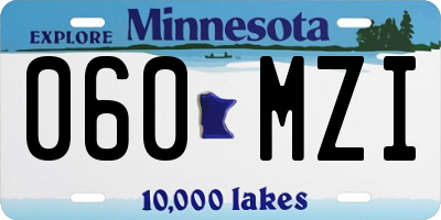 MN license plate 060MZI